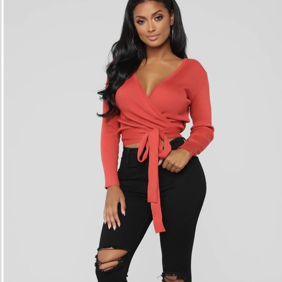 New Fashion Nova Wrap Long Sleeve Low 